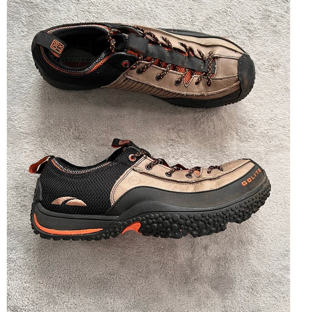 Vintage GoLite XT80 Trail Hiking Grippy Shoes Brown, Bronze Orange Men's 8